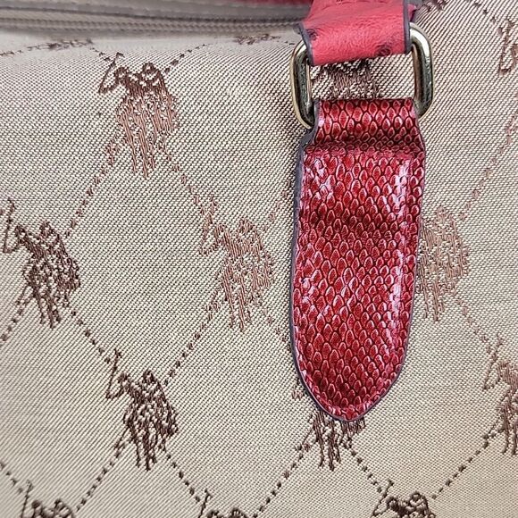 U.S. Polo Assn. Red and Tan Women's Bag - Picture 4 of 12